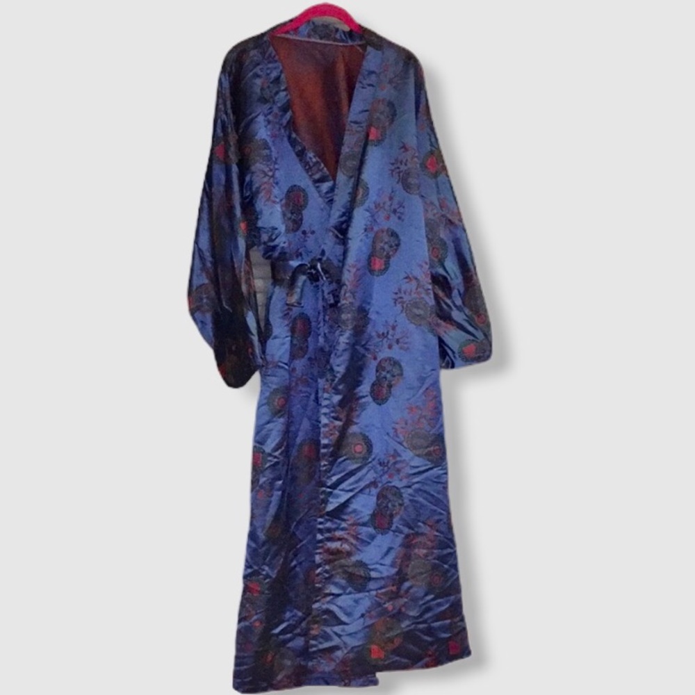Vintage blue red and green kimono